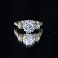 Certified Moissanite Floral Engagement Ring for Women