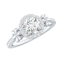 Certified Moissanite Floral Engagement Ring for Women