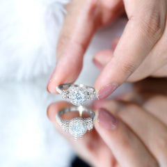 Certified Moissanite Floral Engagement Ring for Women