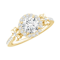 Certified Moissanite Floral Engagement Ring for Women