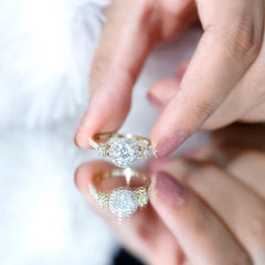 Certified Moissanite Floral Engagement Ring for Women