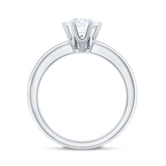 Certified 1 CT Moissanite Round Solitaire Engagement Ring