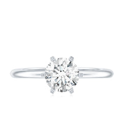 Certified 1 CT Moissanite Round Solitaire Engagement Ring