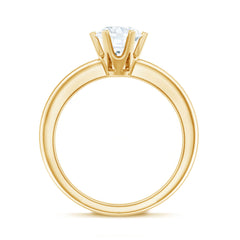 Certified 1 CT Moissanite Round Solitaire Engagement Ring