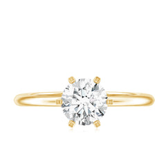 Certified 1 CT Moissanite Round Solitaire Engagement Ring