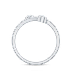 Natural Diamond 2 Stone Promise Ring in Wrap Style