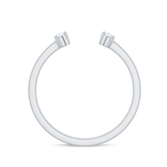 Dainty Diamond Two Stone Cuff Ring in Gold