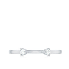 Dainty Diamond Two Stone Cuff Ring in Gold
