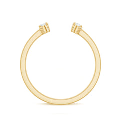 Dainty Diamond Two Stone Cuff Ring in Gold
