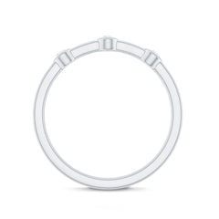Certified Moissanite Three Stone Stackable Ring in Bezel Setting