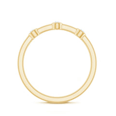 Certified Moissanite Three Stone Stackable Ring in Bezel Setting