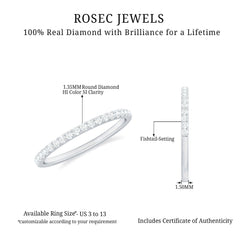 0.25 CT Stackable Diamond Eternity Ring in Fish Tail Setting