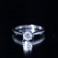Solitaire Round Cut Moissanite Engagement Ring for Her