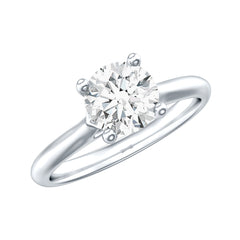 Solitaire Round Cut Moissanite Engagement Ring for Her