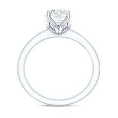 Petal Prong Set Round Moissanite Solitaire Engagement Ring