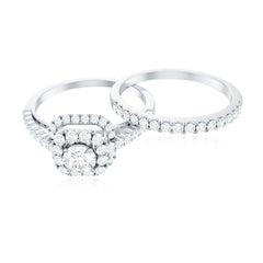 1.50 CT Zircon Statement Wedding Ring Set