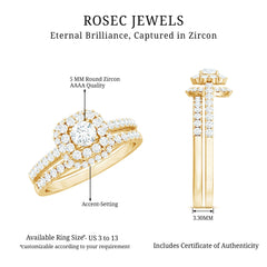 1.50 CT Zircon Statement Wedding Ring Set