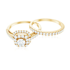 1.50 CT Zircon Statement Wedding Ring Set