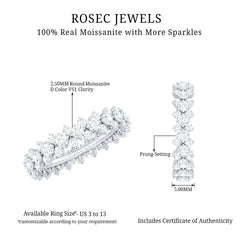 Certified Moissanite Cluster Eternity Ring For Women