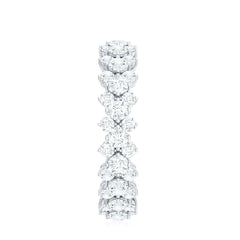 Certified Moissanite Cluster Eternity Ring For Women