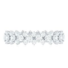 Certified Moissanite Cluster Eternity Ring For Women