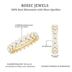 Certified Moissanite Cluster Eternity Ring For Women