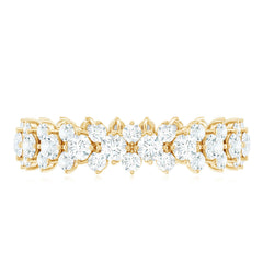 Certified Moissanite Cluster Eternity Ring For Women