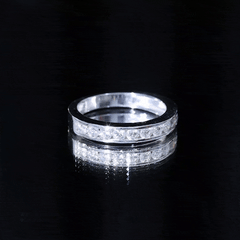 Channel Set Moissanite Half Eternity Band