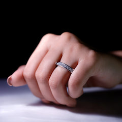 Channel Set Moissanite Half Eternity Band