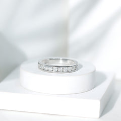 Channel Set Moissanite Half Eternity Band