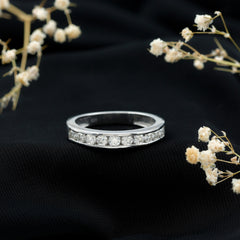 Channel Set Moissanite Half Eternity Band