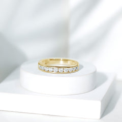 Channel Set Moissanite Half Eternity Band