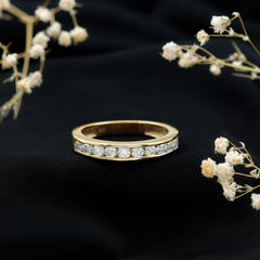 Channel Set Moissanite Half Eternity Band