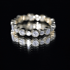 Certified Round Cut Moissanite Eternity Stackable Ring For Her