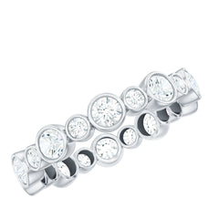 Certified Round Cut Moissanite Eternity Stackable Ring For Her
