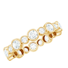 Certified Round Cut Moissanite Eternity Stackable Ring For Her
