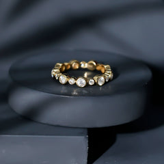 Certified Round Cut Moissanite Eternity Stackable Ring For Her