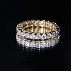 Certified Moissanite Eternity Band Ring in Shared Prong Set