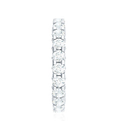 Certified Moissanite Eternity Band Ring in Shared Prong Set