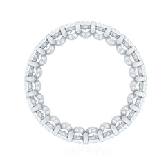 Certified Moissanite Eternity Band Ring in Shared Prong Set