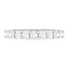 Certified Moissanite Eternity Band Ring in Shared Prong Set