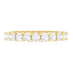 Certified Moissanite Eternity Band Ring in Shared Prong Set