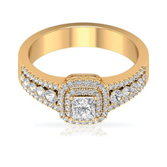 Zircon Double Halo Engagement Ring