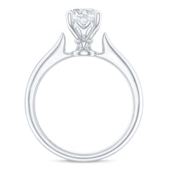 Round Shaped Moissanite Solitaire Engagement Ring