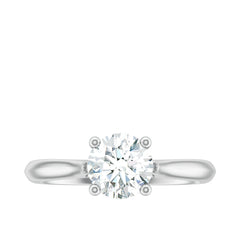 Round Shaped Moissanite Solitaire Engagement Ring