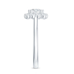 Classic Moissanite Halo Engagement Ring in Double Prong Setting