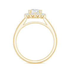 Classic Moissanite Halo Engagement Ring in Double Prong Setting