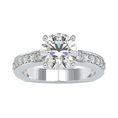 2.50 CT Solitaire Zircon Engagement Ring with Side Stones