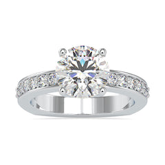 2.50 CT Solitaire Zircon Engagement Ring with Side Stones