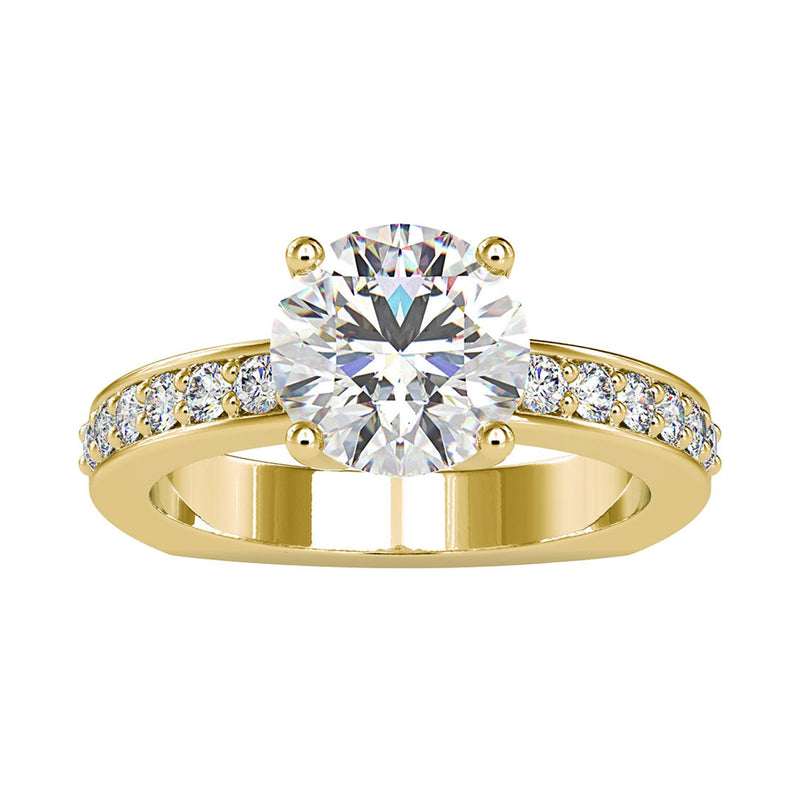 2.50 CT Solitaire Zircon Engagement Ring with Side Stones